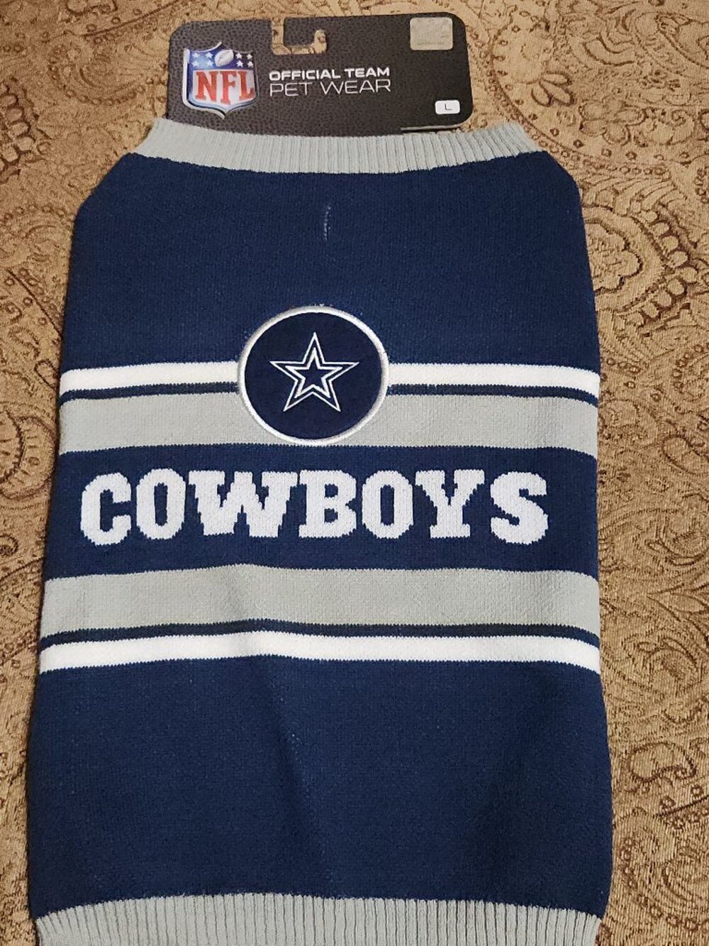 NFL Dallas Cowboys Dog Sweater – Official Pet Wear Large New